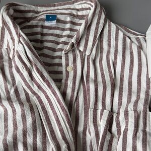 Old Navy Stripe Linen Button Shirt Dress